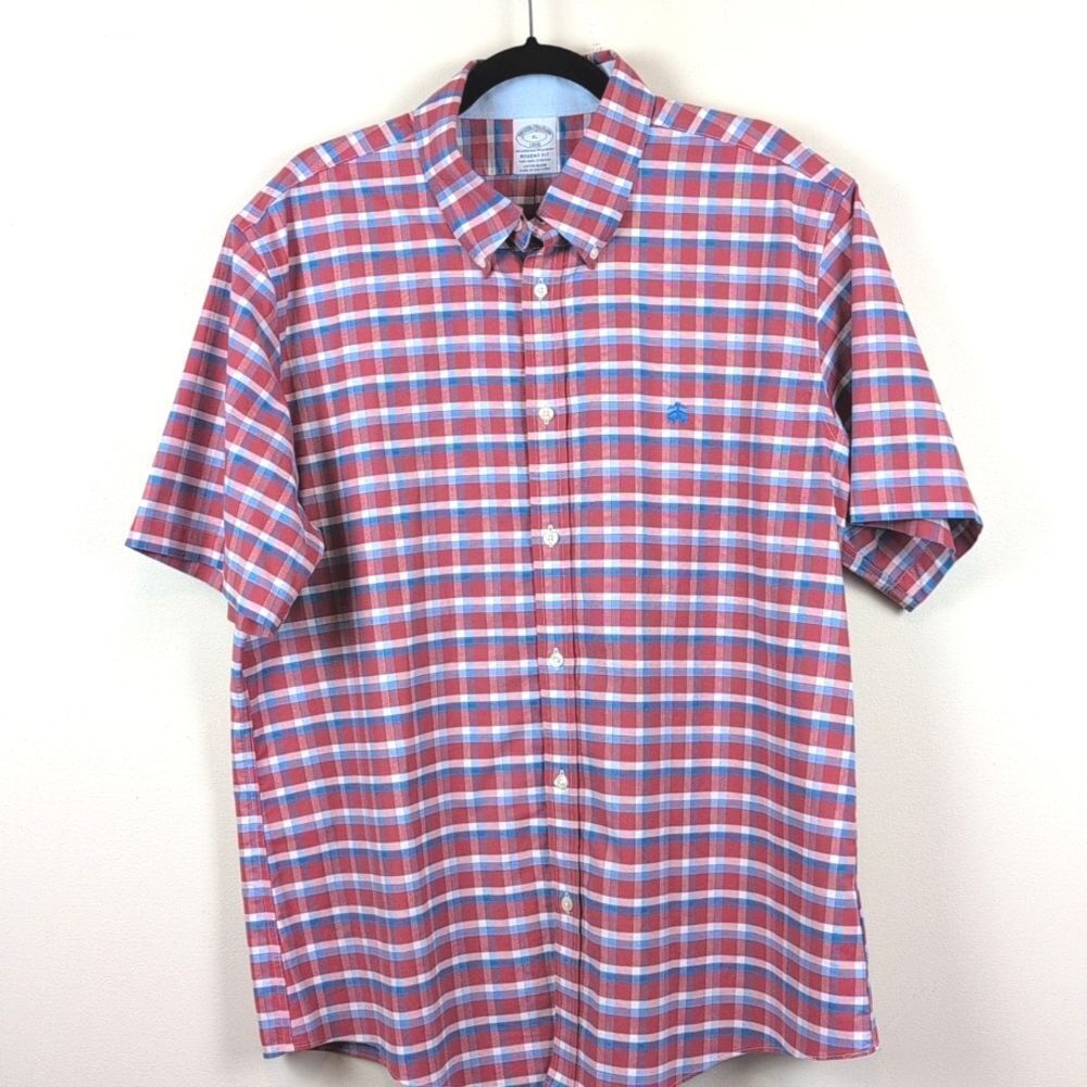 Brooks Brothers Red and Blue Checkered Button Down Shirt